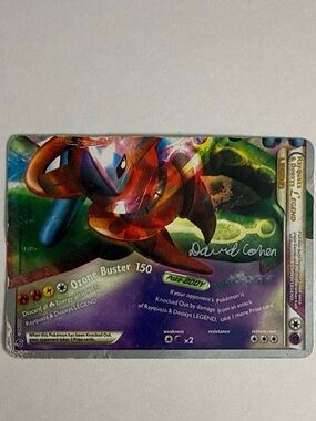 bottom half of the Rayquaza & Deoxys LEGEND Pokémon card